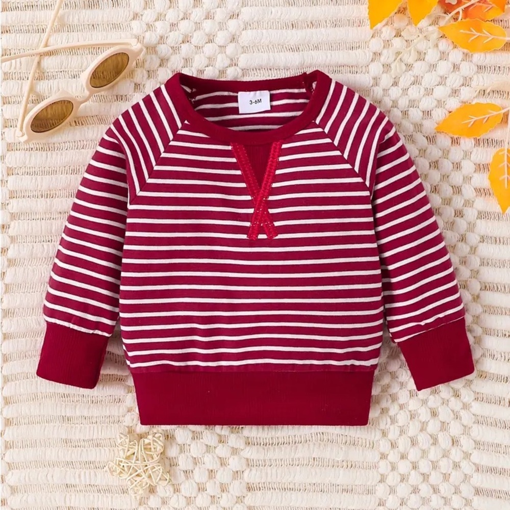 Striped Red Kids Shirt - Picture 2 of 3